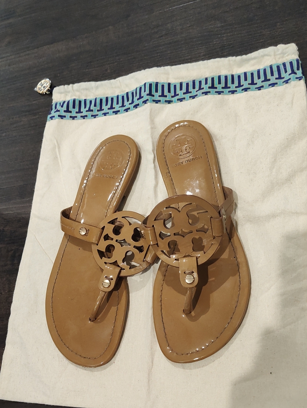 Tory Burch Miller Tan Leather Made Brazil Sz 8
